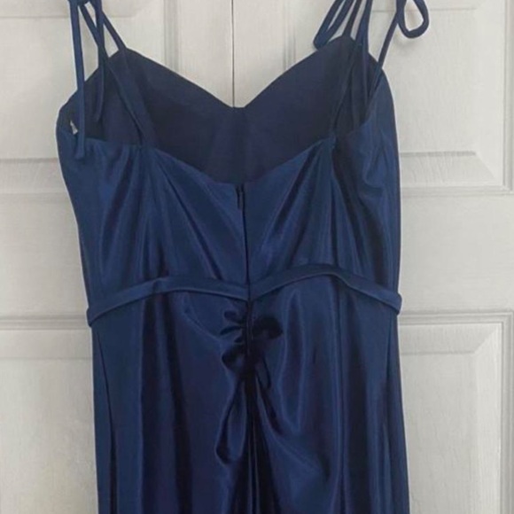 Midnight blue silky prom dress - Picture 6 of 6